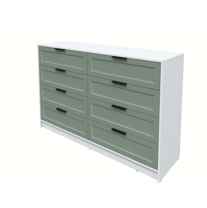 Kомод Тренд КТ-К157 (Белый платинум ЛДСП/ Мята ЛМДФ) Ш1565 В1020 Г451